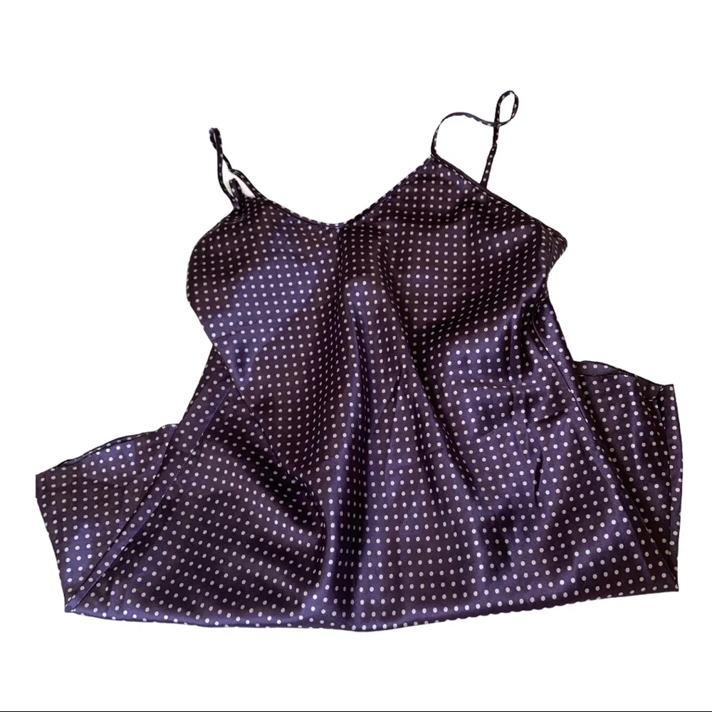 Vintage Bay 6 NY purple polka dot nightgown M - Picture 3 of 15